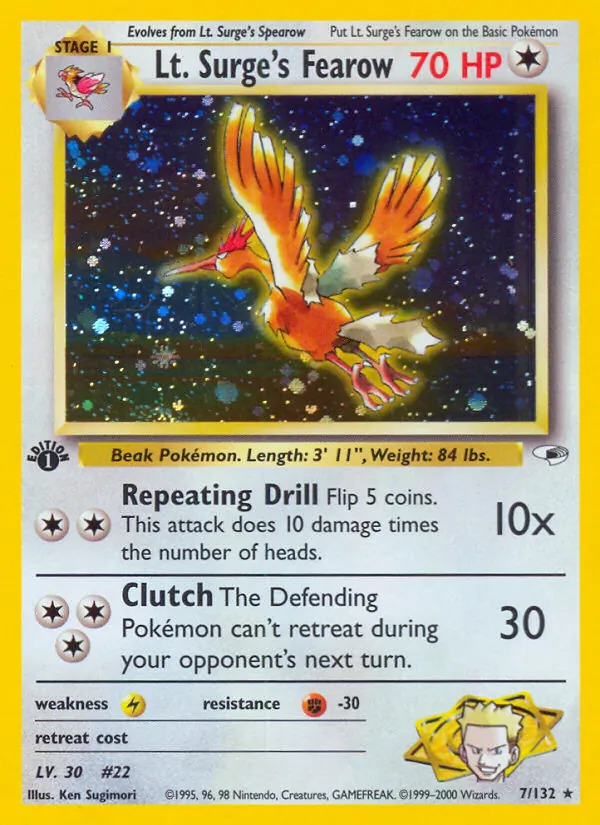 Lt. Surge's Fearow #7 – Gym Heroes card