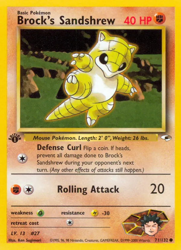 Brock's Sandshrew #71 – Gym Heroes card