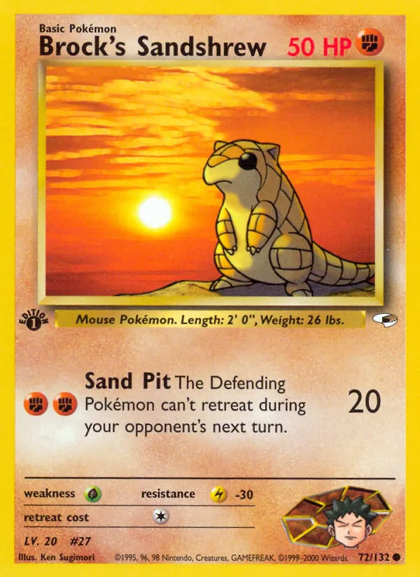 Brock's Sandshrew #72 – Gym Heroes card