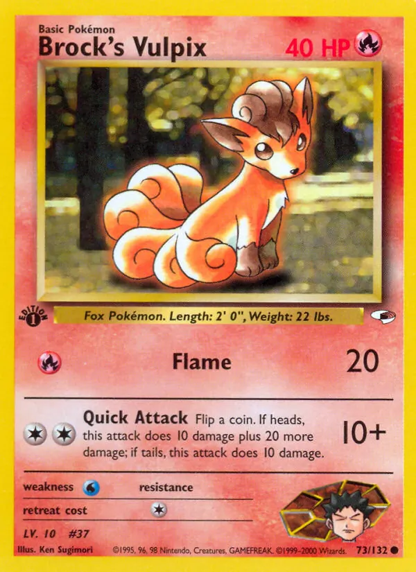 Brock's Vulpix #73 – Gym Heroes card