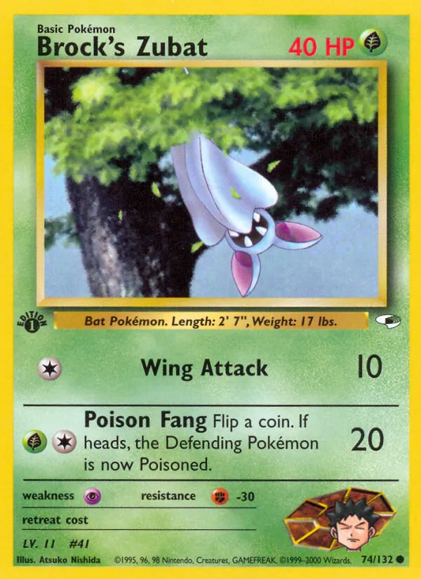 Brock's Zubat #74 – Gym Heroes card