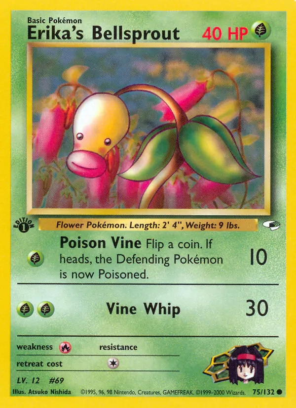 Erika's Bellsprout #75 – Gym Heroes card