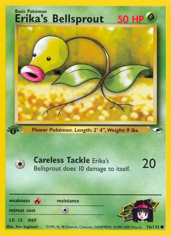 Erika's Bellsprout #76 – Gym Heroes card