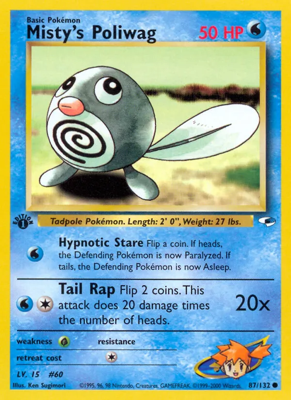 Misty's Poliwag #87 – Gym Heroes card