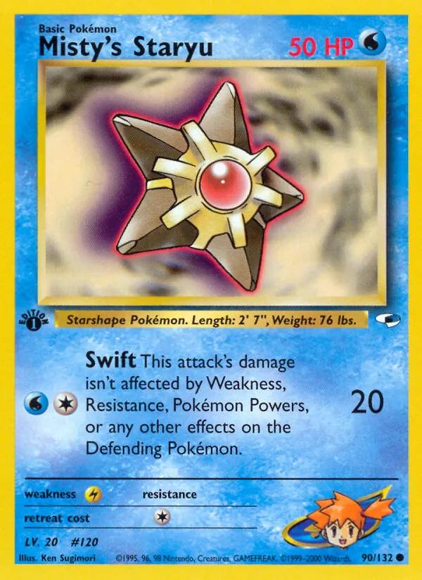 Misty's Staryu #90 – Gym Heroes card