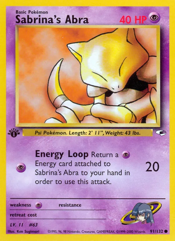 Sabrina's Abra #91 – Gym Heroes card
