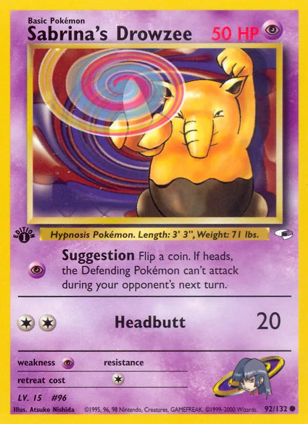 Sabrina's Drowzee #92 – Gym Heroes card