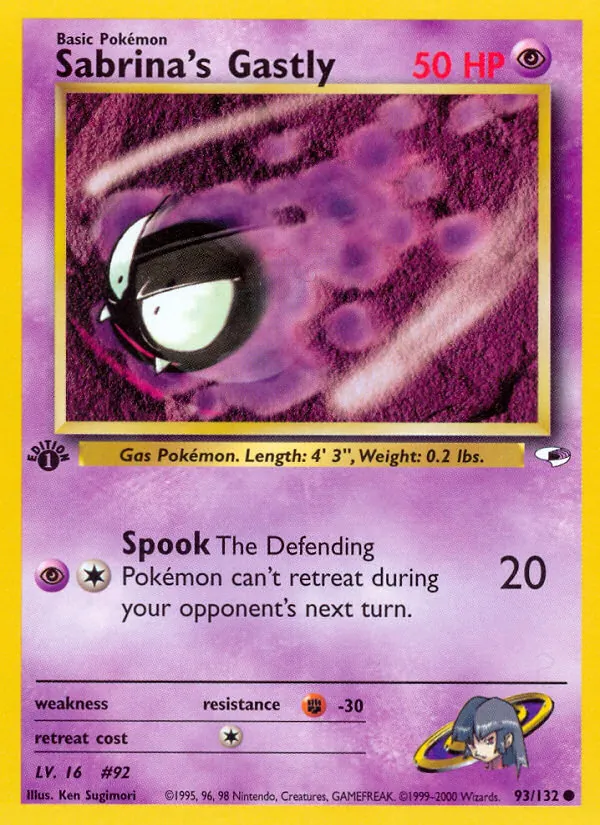 Sabrina's Gastly #93 – Gym Heroes card