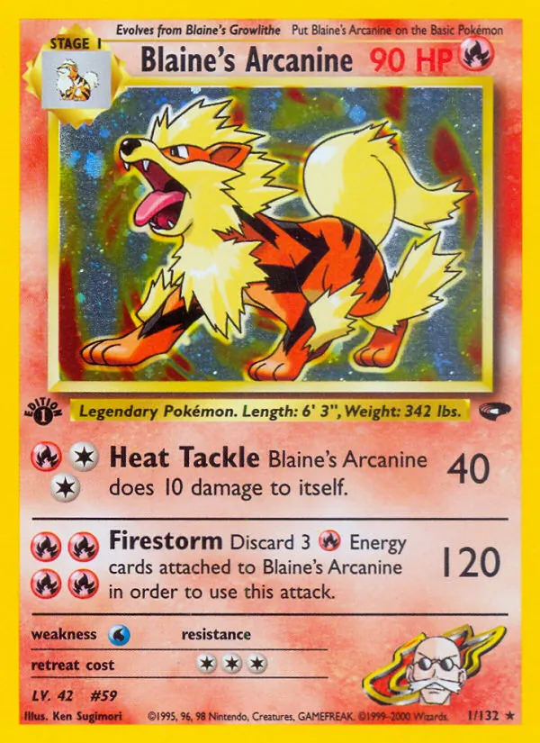 Blaine's Arcanine #1 – Gym Challenge card