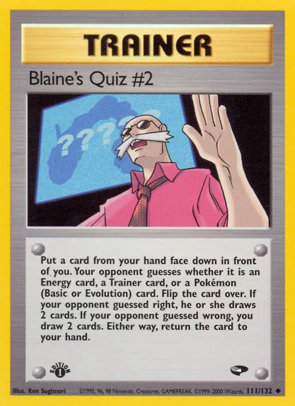 Blaine's Quiz #2 #111 – Gym Challenge card