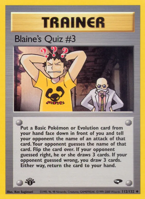 Blaine's Quiz #3 #112 – Gym Challenge card