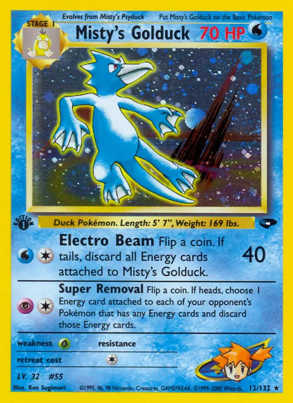 Misty's Golduck #12 – Gym Challenge card