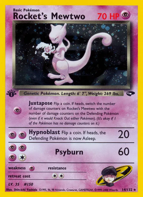 Rocket's Mewtwo #14 – Gym Challenge card