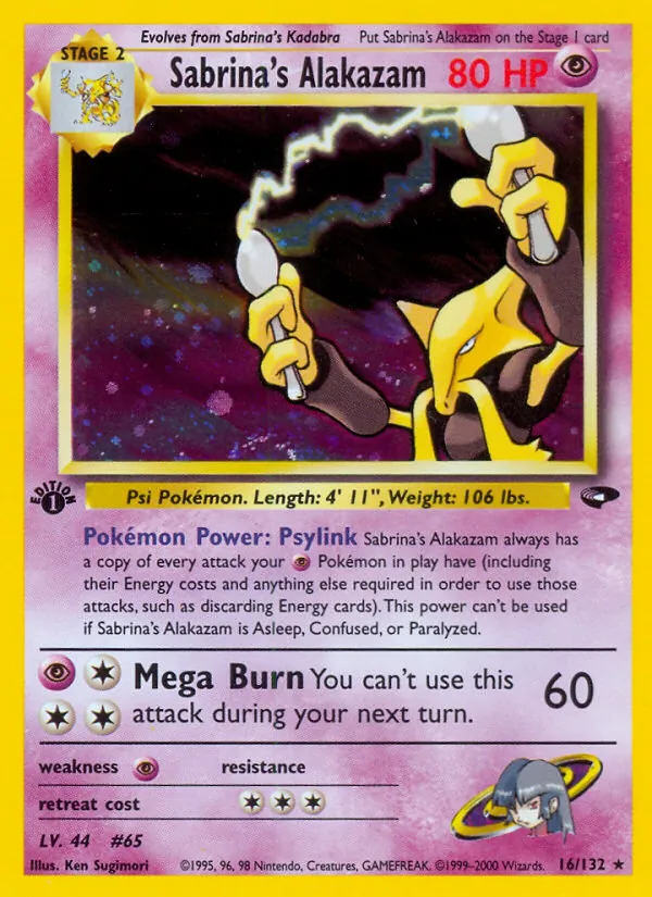 Sabrina's Alakazam #16 – Gym Challenge card