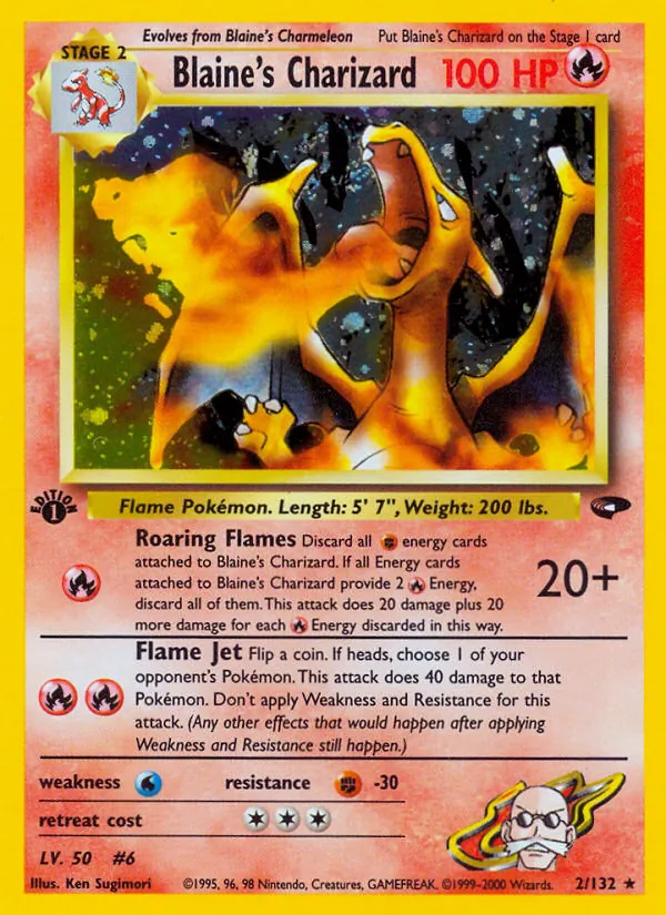 Blaine's Charizard #2 – Gym Challenge card