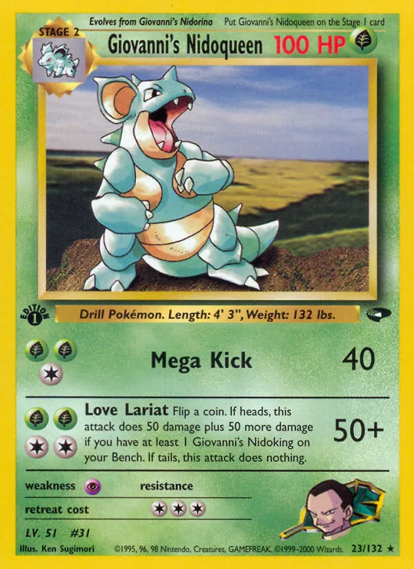 Giovanni's Nidoqueen #23 – Gym Challenge card