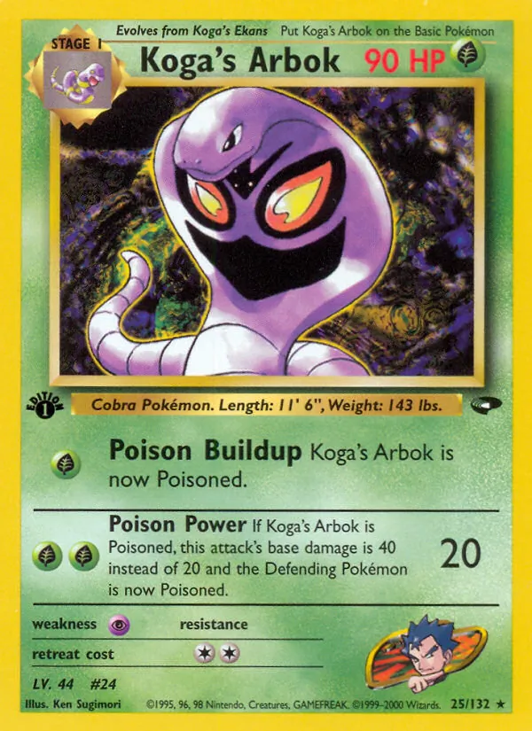 Koga's Arbok #25 – Gym Challenge card