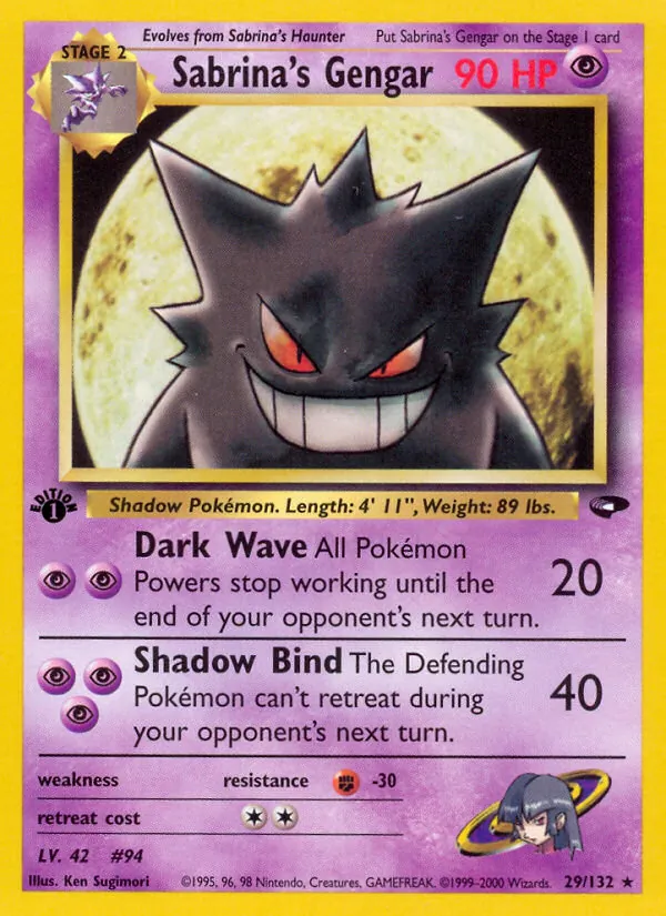 Sabrina's Gengar #29 – Gym Challenge card