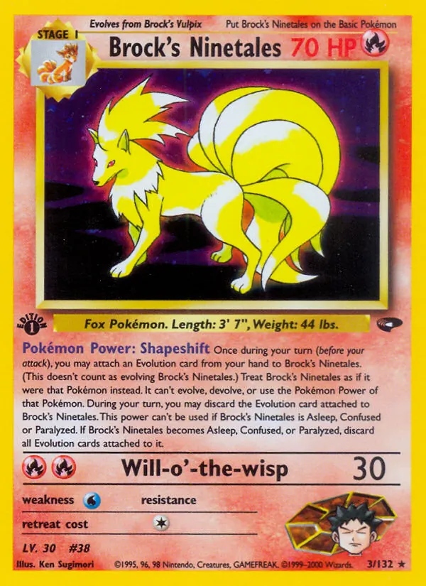 Brock's Ninetales #3 – Gym Challenge card