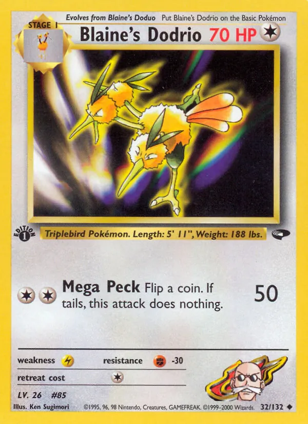Blaine's Dodrio #32 – Gym Challenge card