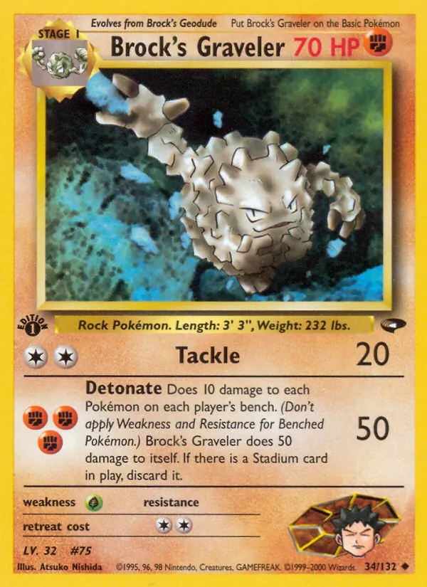 Brock's Graveler #34 – Gym Challenge card