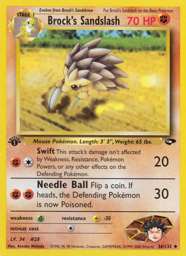 Brock's Sandslash #36 – Gym Challenge card