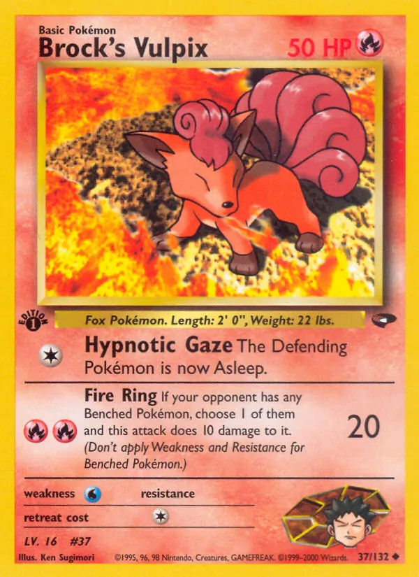Brock's Vulpix #37 – Gym Challenge card