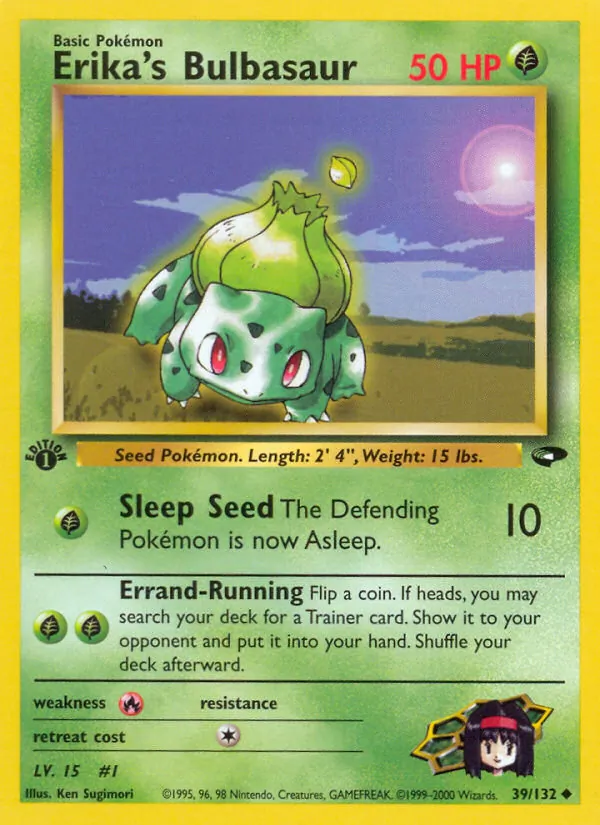 Erika's Bulbasaur #39 – Gym Challenge card