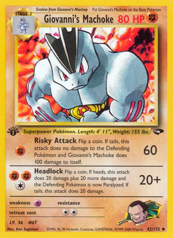 Giovanni's Machoke #42 – Gym Challenge card