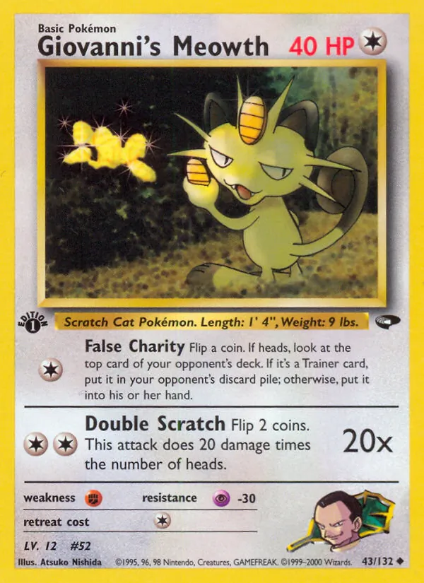 Giovanni's Meowth #43 – Gym Challenge card