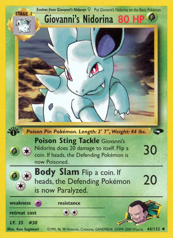 Giovanni's Nidorina #44 – Gym Challenge card