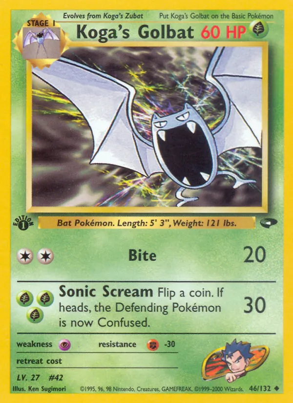 Koga's Golbat #46 – Gym Challenge card