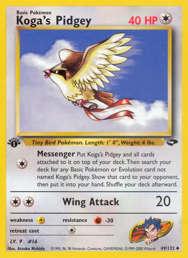 Koga's Pidgey #49 – Gym Challenge card