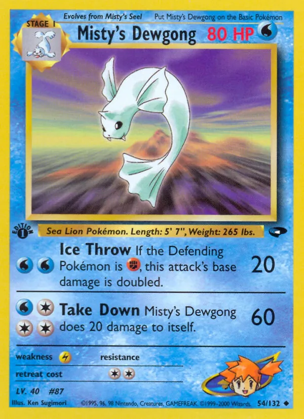 Misty's Dewgong #54 – Gym Challenge card