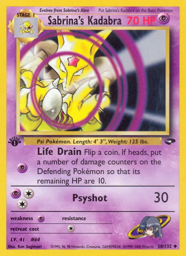Sabrina's Kadabra #58 – Gym Challenge card