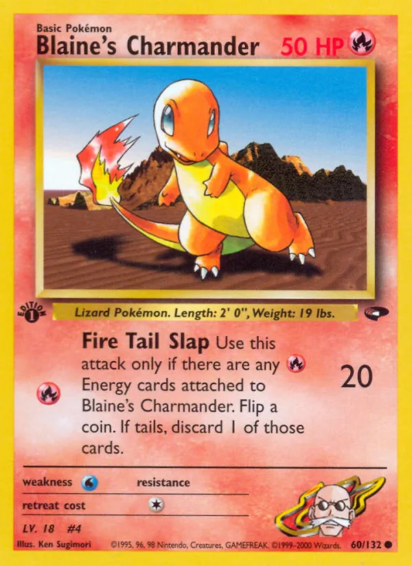 Blaine's Charmander #60 – Gym Challenge card