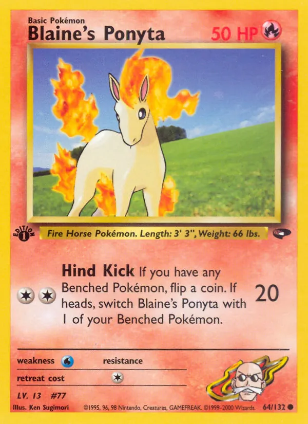 Blaine's Ponyta #64 – Gym Challenge card