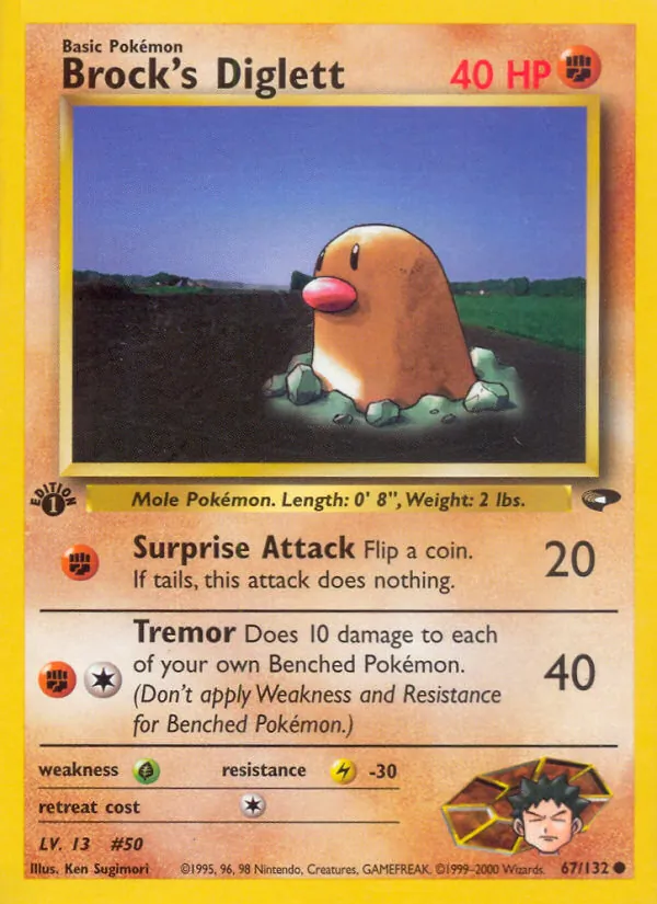 Brock's Diglett #67 – Gym Challenge card