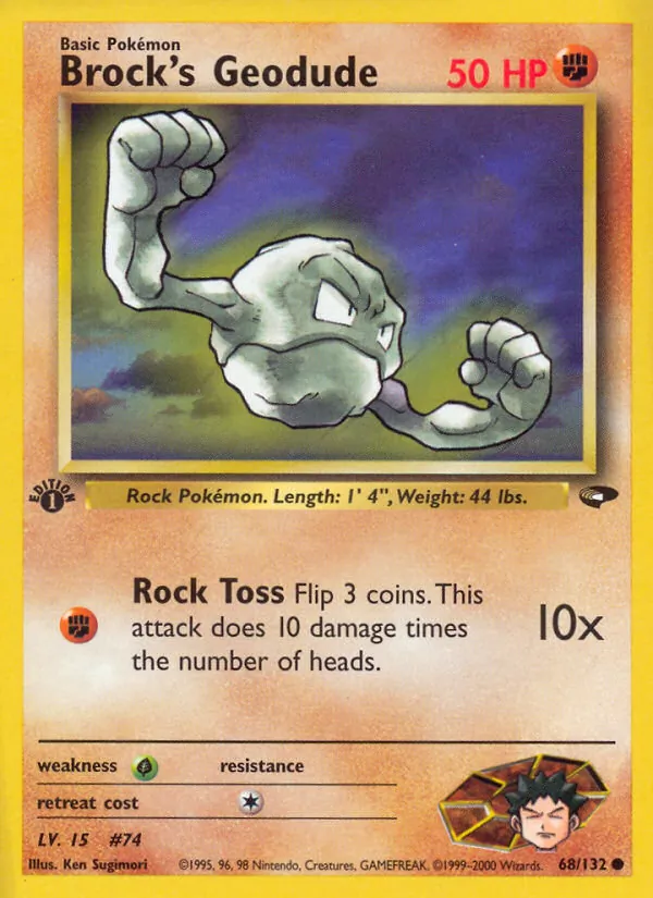 Brock's Geodude #68 – Gym Challenge card