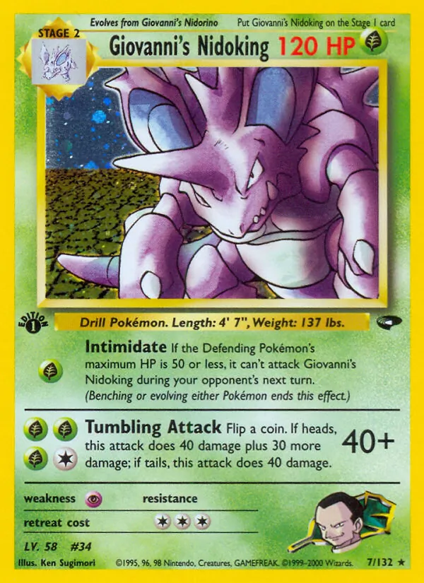 Giovanni's Nidoking #7 – Gym Challenge card