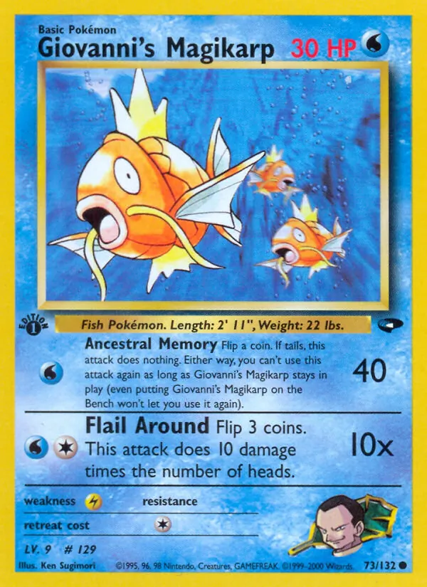 Giovanni's Magikarp #73 – Gym Challenge card