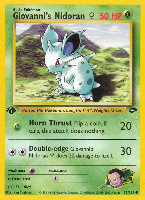 Giovanni's Nidoran ♀ #75 – Gym Challenge card