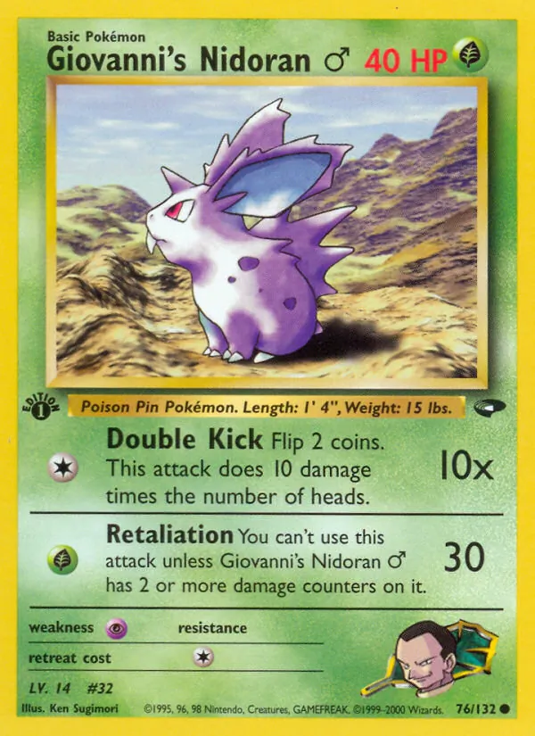 Giovanni's Nidoran ♂ #76 – Gym Challenge card