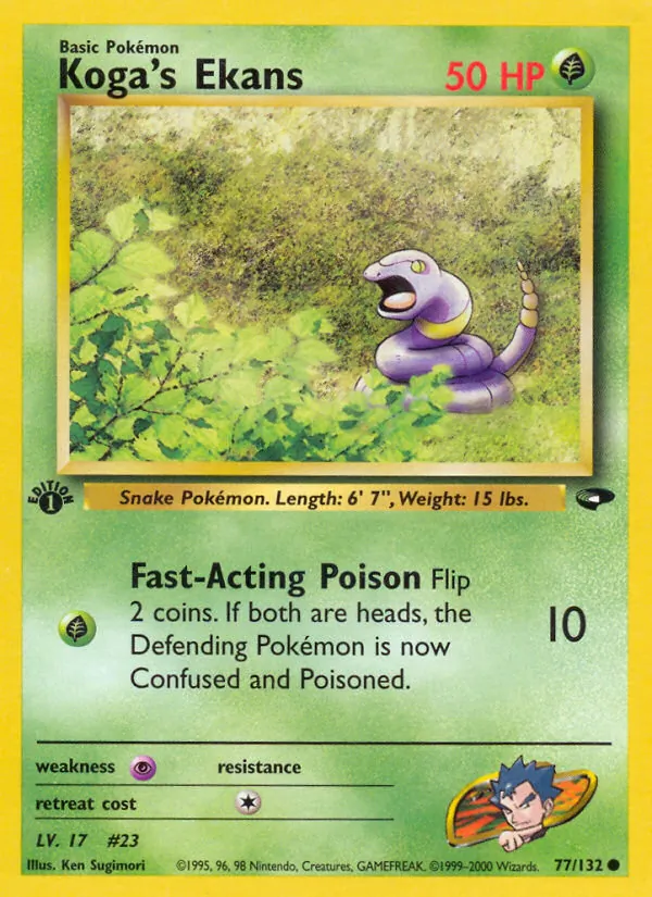 Koga's Ekans #77 – Gym Challenge card