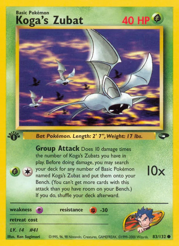 Koga's Zubat #83 – Gym Challenge card