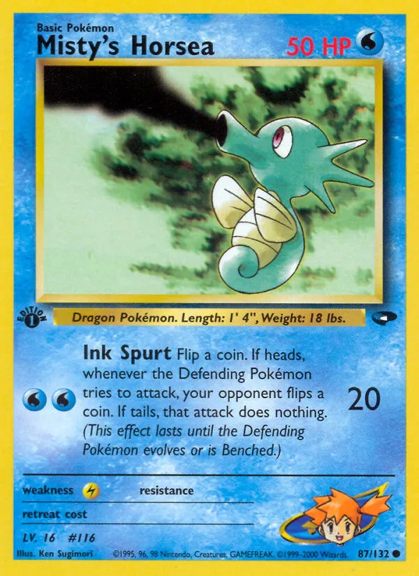 Misty's Horsea #87 – Gym Challenge card