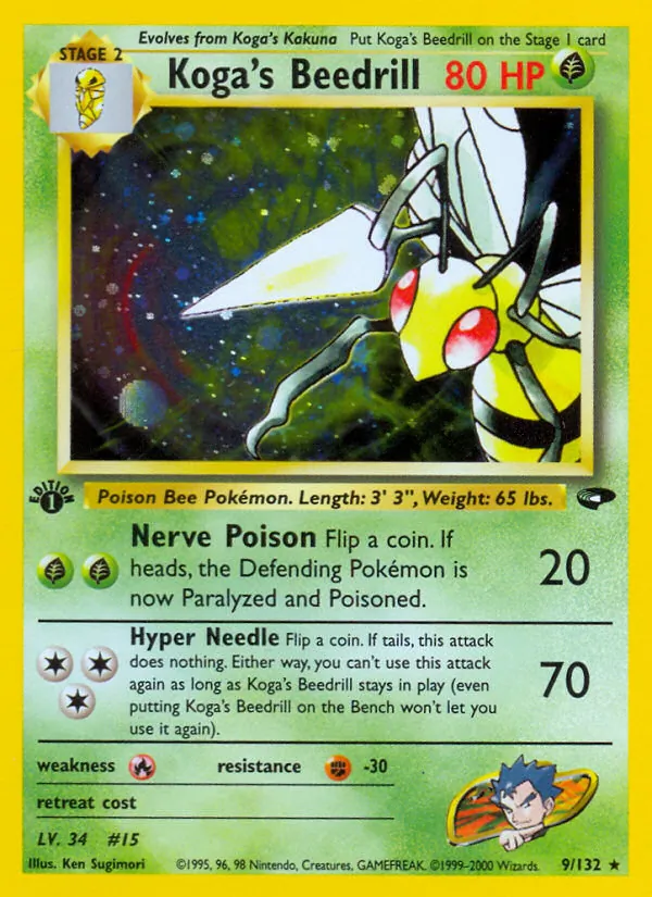 Koga's Beedrill #9 – Gym Challenge card