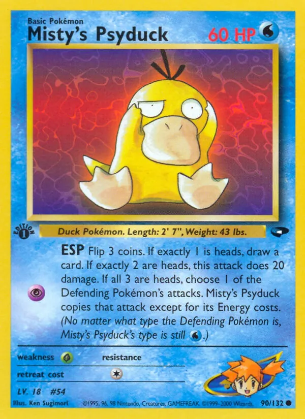 Misty's Psyduck #90 – Gym Challenge card