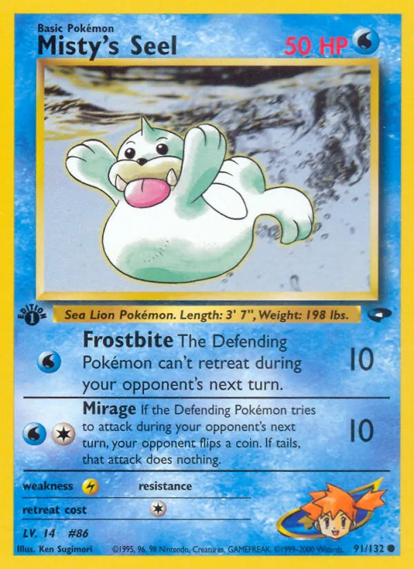 Misty's Seel #91 – Gym Challenge card