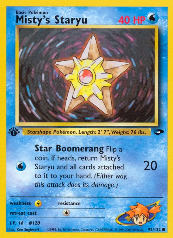 Misty's Staryu #92 – Gym Challenge card